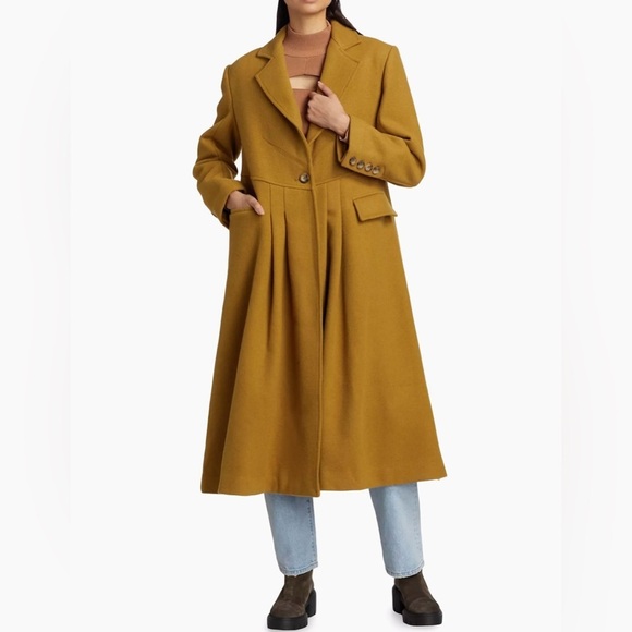 Free People Victoria Pleated Trench Coat Camel XS EUC - Picture 5 of 16